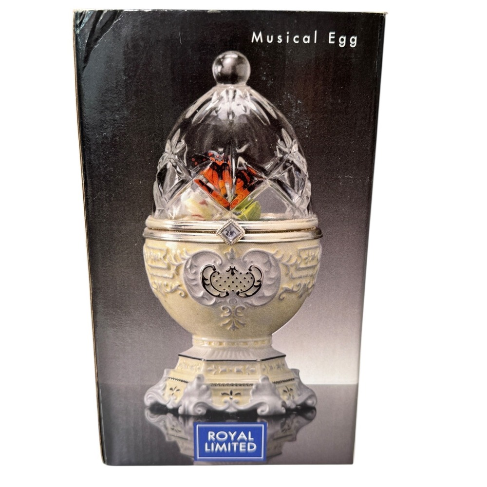 Royal Limited Musical Egg‎ Butterfly Music Box Love Is A Many Splendored Thing